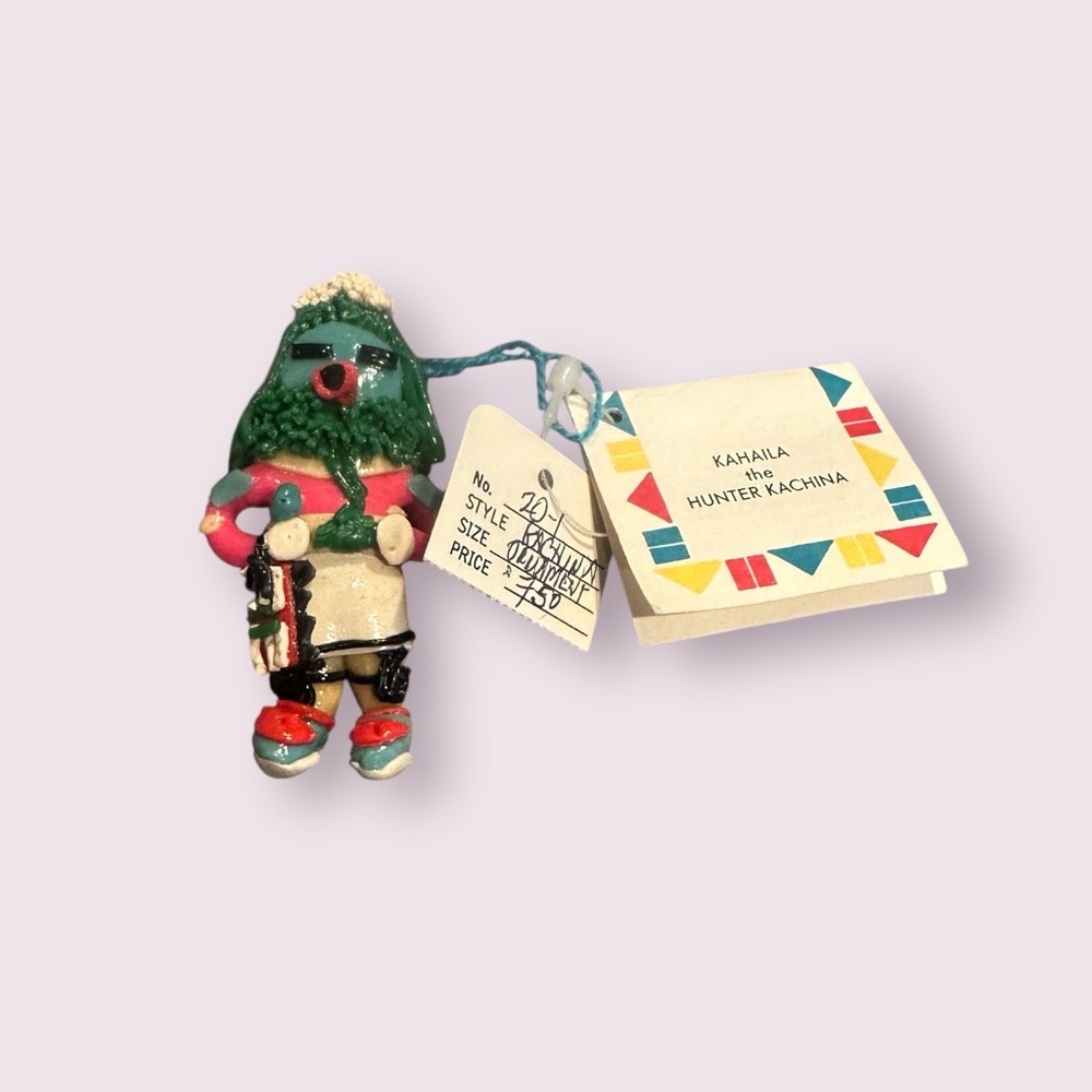 Colorful Kahaila The Hunter Kachina Figurine Ornament NWT 1990 Tucson AZ